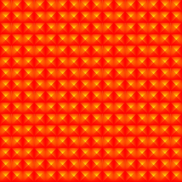 빨간색 사각형 및 오렌지 피라미드의 혼란 패턴. — 스톡 벡터