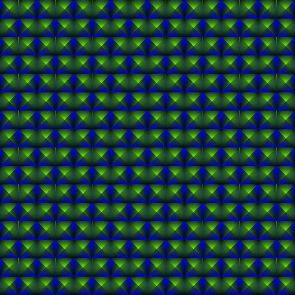 Koyu mavi edikula ve yeşil üçgenler kaotik desen bir — Stok Vektör