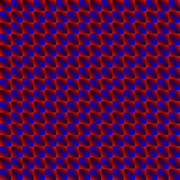 Modello caotico di rombi rosso scuro e triangoli blu in uno zi — Vettoriale Stock