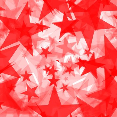 Projeksiyon ve d ile hafif bir arka planda kaotik kırmızı yıldızlar