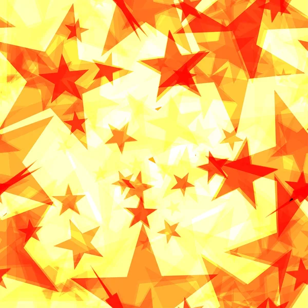 Estrellas rojas y amarillas brillantes sobre un fondo claro en proyección — Vector de stock