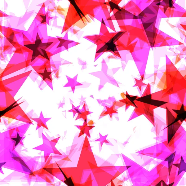 Dark pink golden stars on a light background in the projection.