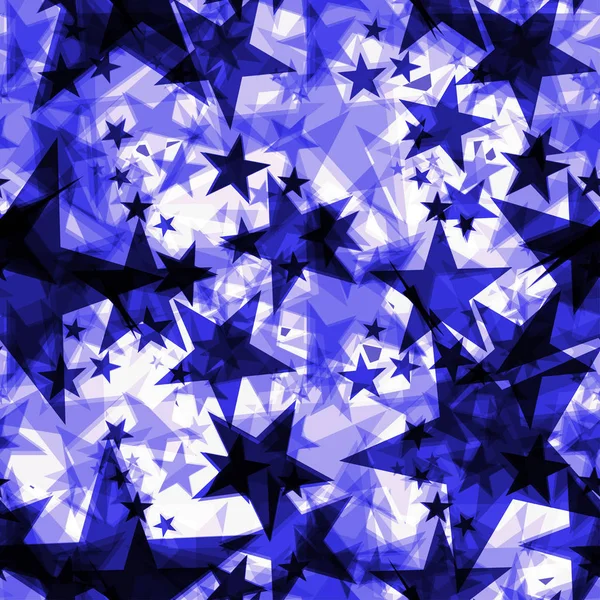 Bleu métallique brillant étoiles dorées foncées sur un fond clair dans — Image vectorielle