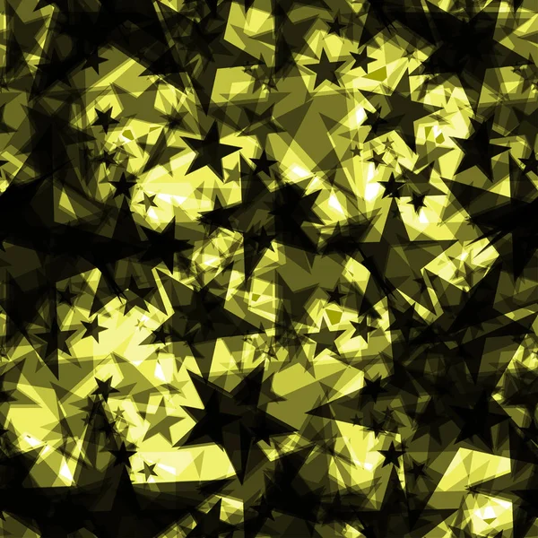 Metaliczne opalizujące ciemne gwiazdy na żółtym tle w Pro — Wektor stockowy
