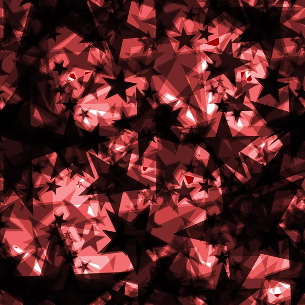 Étoiles sombres irisées métalliques sur fond rouge dans le projet — Image vectorielle