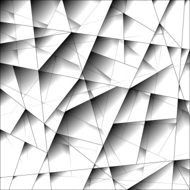 Kaotik siyah ve w özel ışık mozaik monokrom desen