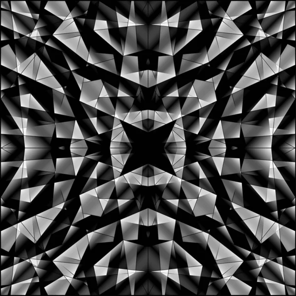 Modèle monochrome kaléidoscopique exclusif de noir chaotique et — Photo