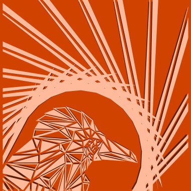 Yuvada turuncu arka plan üzerinde parlak soyut kum kuş.