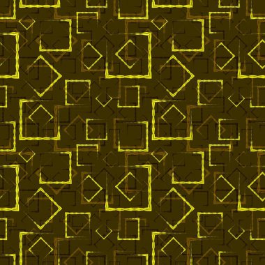 Soyut koyu arka plan veya desen için altın oyma kareler ve çerçeveler.