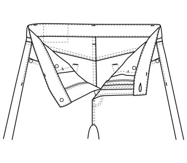 Kot pantolonlar ön uçuş ciocure teknik vektör tasarımı