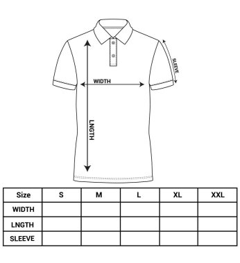 Polo T-Shirt Teknik Çizim Grafik Boyutu Çizim Çizimi
