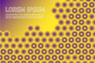 En az geometrik arka plan, degrade, sarı ve mor renk. Fütüristik tasarım poster. Altıgen süsleme tatlım. EPS 10.