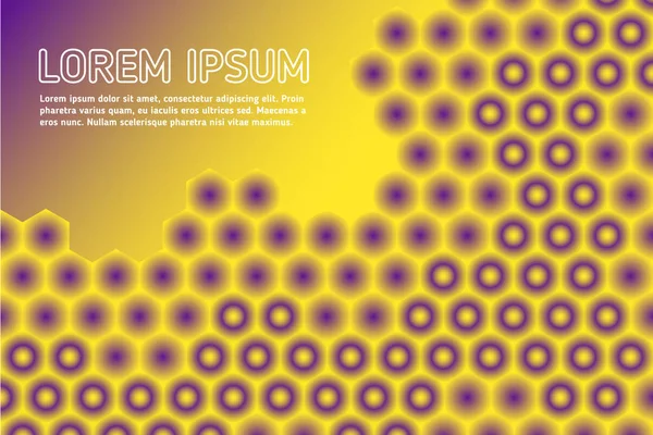 En az geometrik arka plan, degrade, sarı ve mor renk. Fütüristik tasarım poster. Altıgen süsleme tatlım. EPS 10.