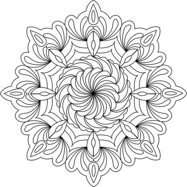 Blumenschmuck Kreise Mandala Design Erwachsene Mandala Malseite Vektorillustration — Stockvektor