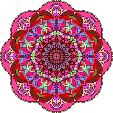 Renkli mandala boyama kitabı için. Dekoratif yuvarlak süsler. Anti-stres terapisi desenleri. Tasarım öğeleri örgü. Yoga vektör poster. 