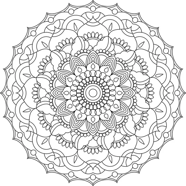 Coloriage Mandala Coloriage Adulte Détente Affiche Méditation Design Oriental — Image vectorielle