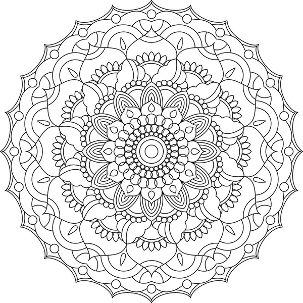 Mandala Malvorlage Erwachsene Malen Entspannen Meditation Plakat Orientalisches Design lizenzfreie Stockvektoren