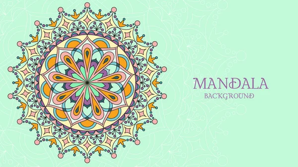 Warna Latar Belakang Mandala Spanduk Kartu Atau Wallpaper Poster Santai - Stok Vektor