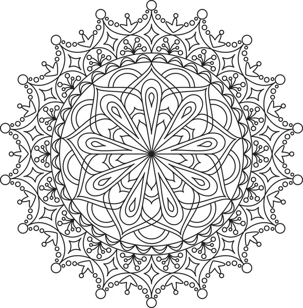 Coloriage Mandala Cercle Pour Adulte Affiche Mandala Noir Blanc Détends — Image vectorielle