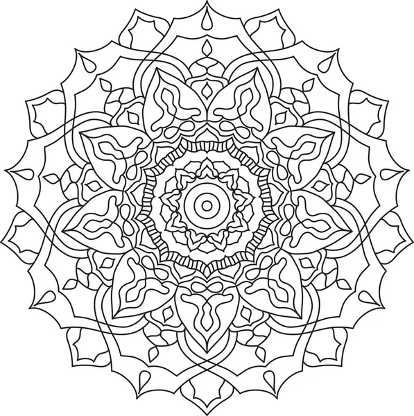 Yetişkinler için mandala boyama sayfasını çember yapın. Siyah beyaz mandala posteri. Rahatla ve meditasyon yap. Güzel doğa süsü..