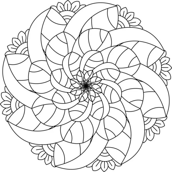 Coloriage Mandala Cercle Pour Adulte Affiche Mandala Noir Blanc Détends — Image vectorielle