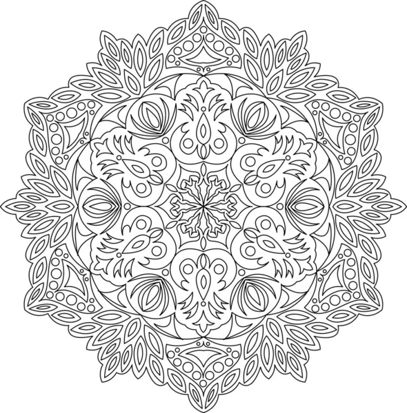Circle Mandala Malseite Für Erwachsene Schwarz Weißes Mandala Poster Entspannung lizenzfreie Stockvektoren