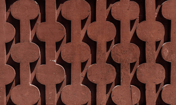 Texture Painted Wooden Ornamental Surface Regular Pattern Ovals Connected Thick — Stock Photo, Image