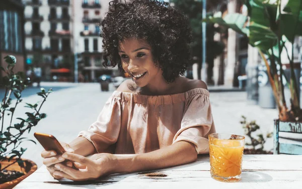 Portrait Dazzling Young Curly Hair African American Female Why Has — Stock Photo, Image