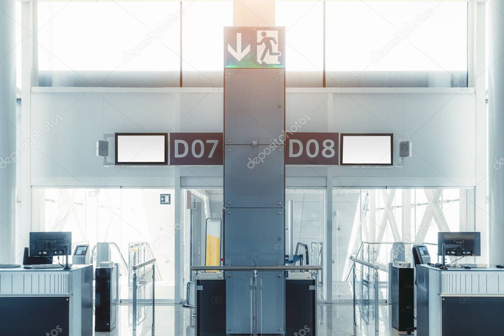 Indoor airport gates