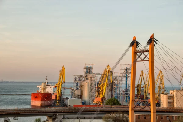 Vrachthaven Vrachtschip Haven Laadproces Van Vrachtschip — Stockfoto