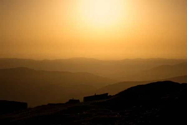 Uno Los Amaneceres Más Bellos Los Montes — Foto de Stock