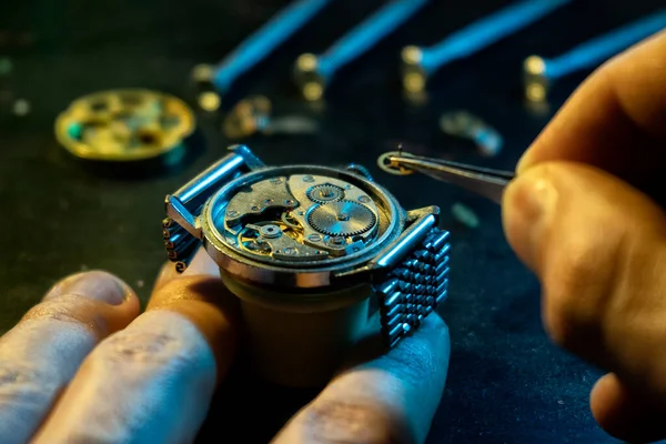 Watchmaker\'s workshop, mechanical watch repair