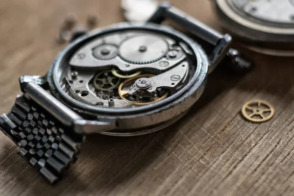 Officina Orologiera Riparazione Orologi Meccanici — Foto Stock