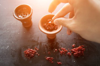 Pişirme işlemi shisha, nargile kasesi