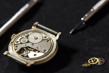 Mekanik saat tamiri, saatçi atölyesi.