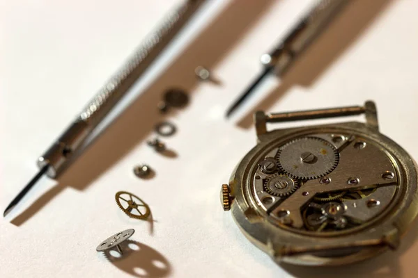 Mecánica Reparación Relojes Taller Del Relojero — Foto de Stock