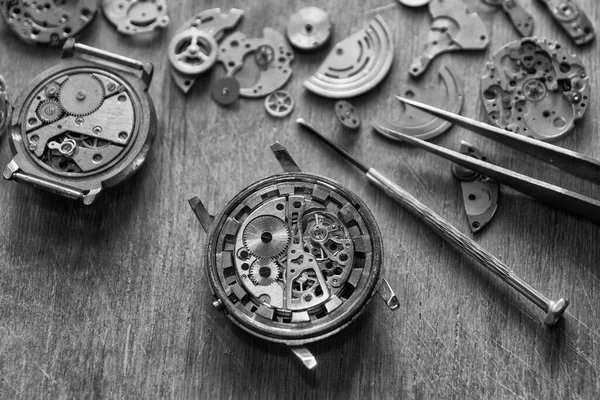 Watchmaker Ремонтує Наручний Годинник Механічний Годинник Крупним Планом — стокове фото