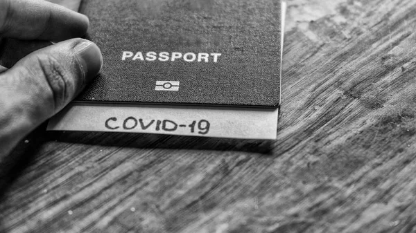 Passport with a diagnosis of covert 19, traveling during a pandemic