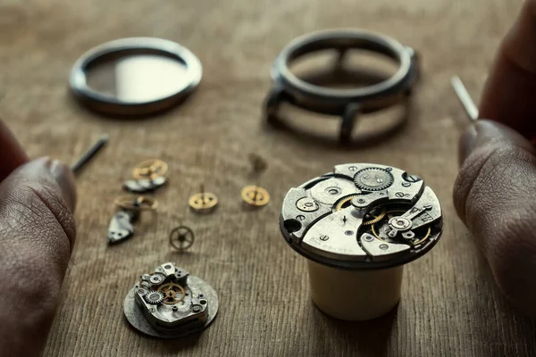 Mechanische Horloge Reparatie Horlogemaker Werkplaats — Stockfoto