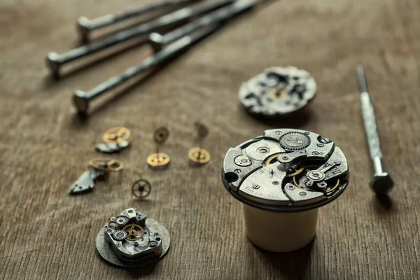 Mechanische Horloge Reparatie Horlogemaker Werkplaats — Stockfoto