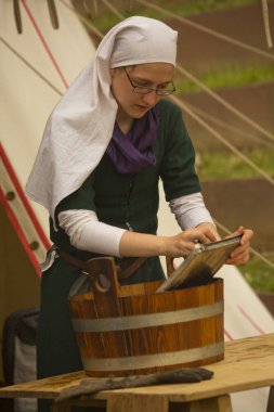 Horb Am Neckar, Almanya. 17 Haziran 2017. Polemiğe girmek bir ortaçağ piyasaya.