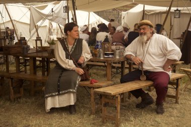 Horb Am Neckar, Almanya. 17 Haziran 2017. Polemiğe girmek bir ortaçağ piyasaya.