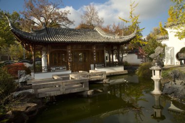 Stuttgart, Almanya, 31october 2017. Çin Bahçesi Stuttgart.