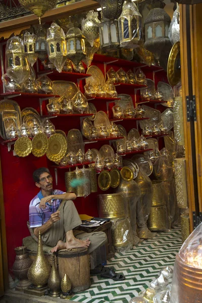 Fez Maroko Września 2017 Starożytny Rynek Medyna Fes Maroko — Zdjęcie stockowe