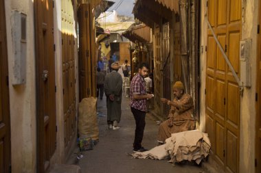 Fez, Fas. 20 Eylül 2017. Medina Fes, Fas Antik Pazar.
