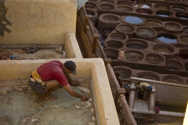 Fez, Fas. 20 Eylül 2017. Fez Medina, Fas, tabakhane.