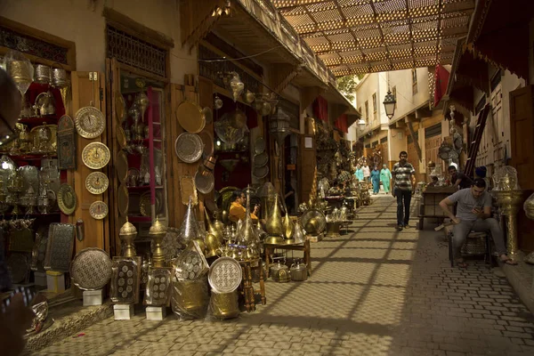 Fez Marocco Settembre 2017 Antico Mercato Nella Medina Fes Marocco — Foto Stock