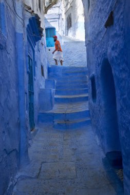 : Chefchaouen, Morocco. 24 Eylül 2017. Medine: Chefchaouen, Morocco mavi kasabasında.