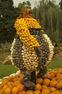 16 Eylül 2017, Ludwigsburg, Almanya. Balkabağına Ludwigsburg kasaba parkta yapılan resimler.