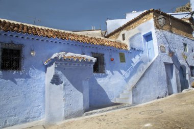 : Chefchaouen, Morocco. 24 Eylül 2017. Medine: Chefchaouen, Morocco mavi kasabasında.